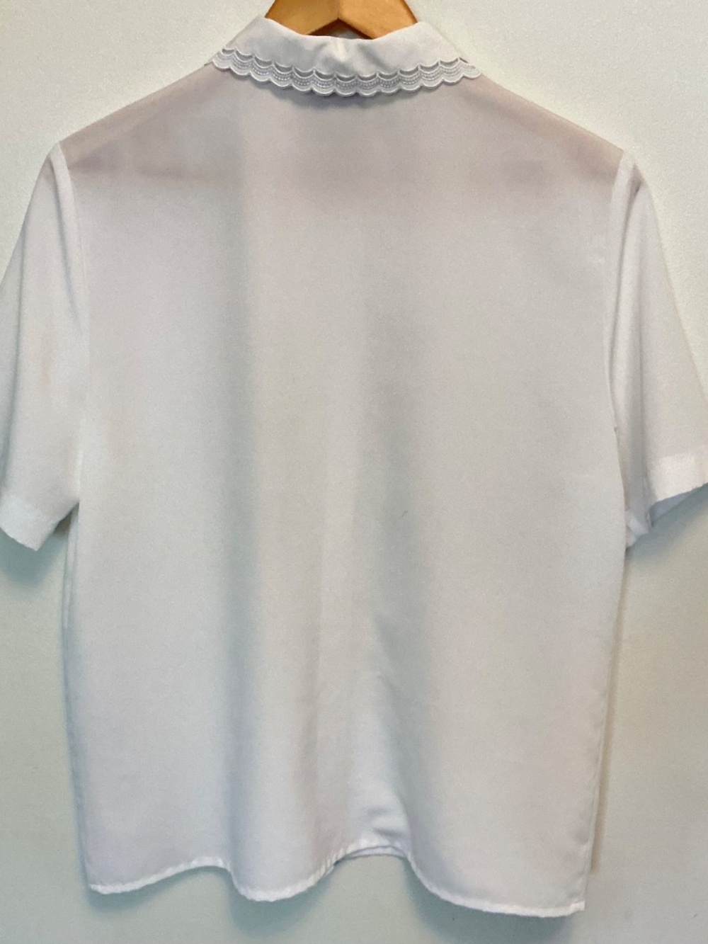 VTG 80s Sears Tradition White Embroidered Blouse Lace Collar Cottagecore Sz 12 - Picture 5 of 9